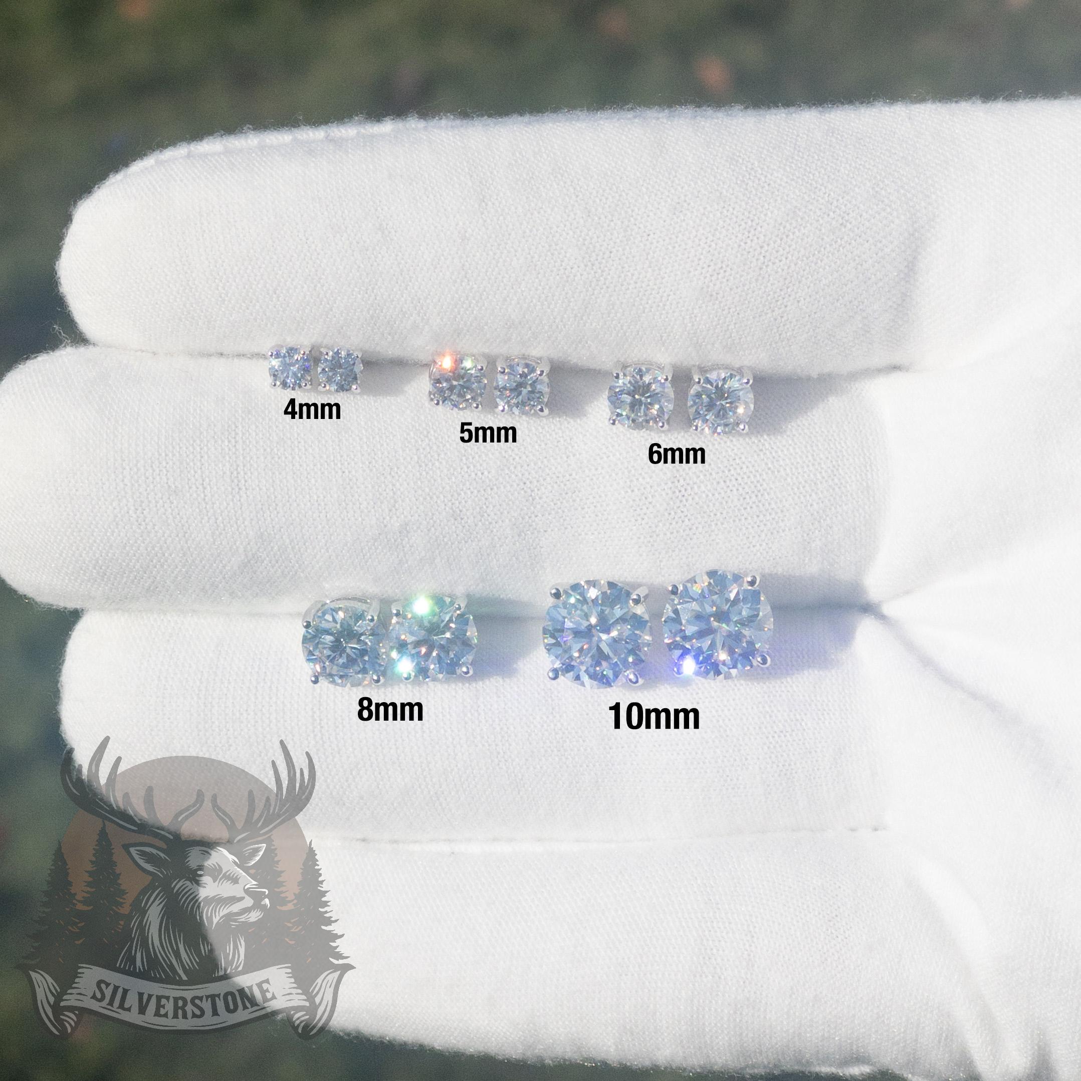 Moissanite Stud Earrings - 925 Sterling Silver