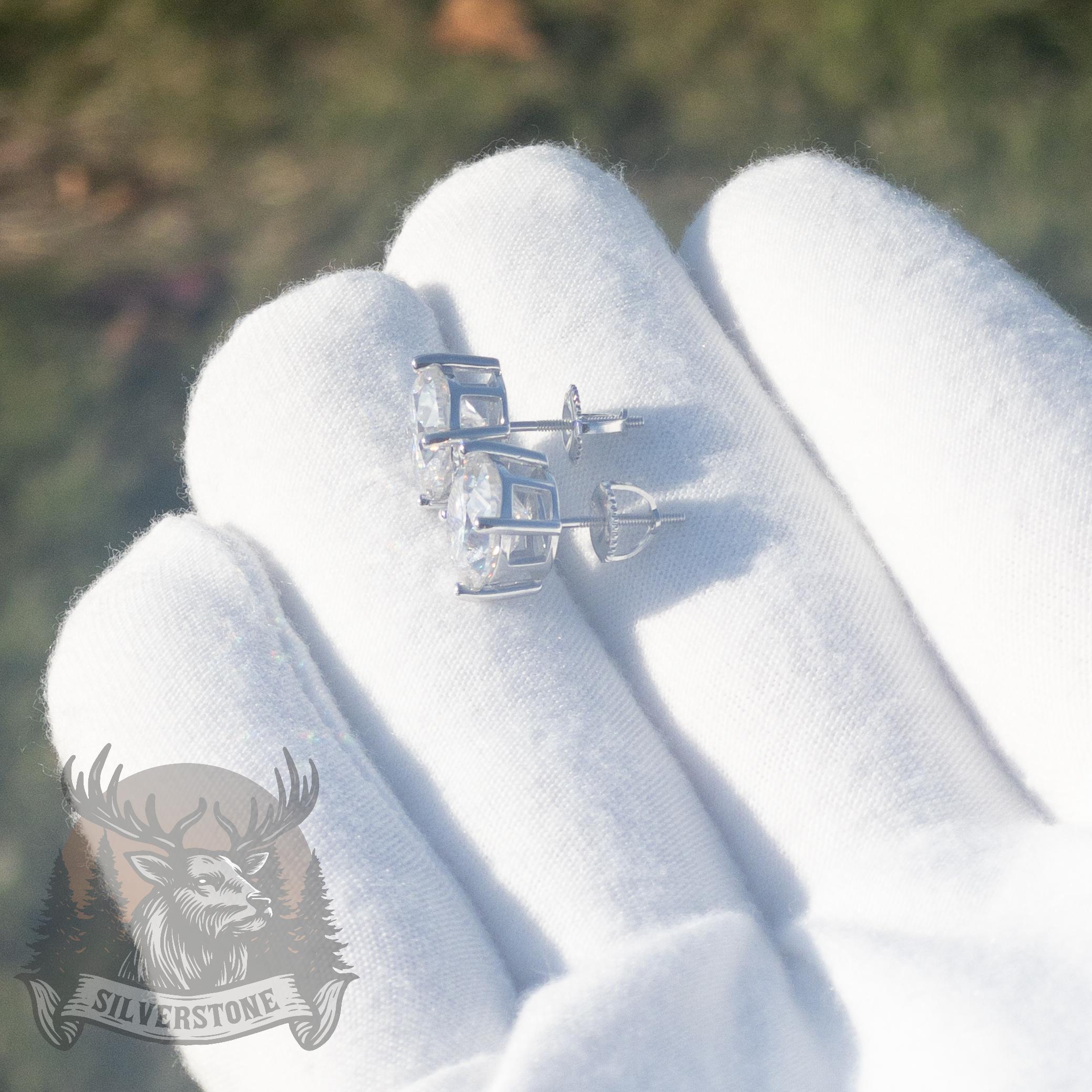 Moissanite Stud Earrings - 925 Sterling Silver