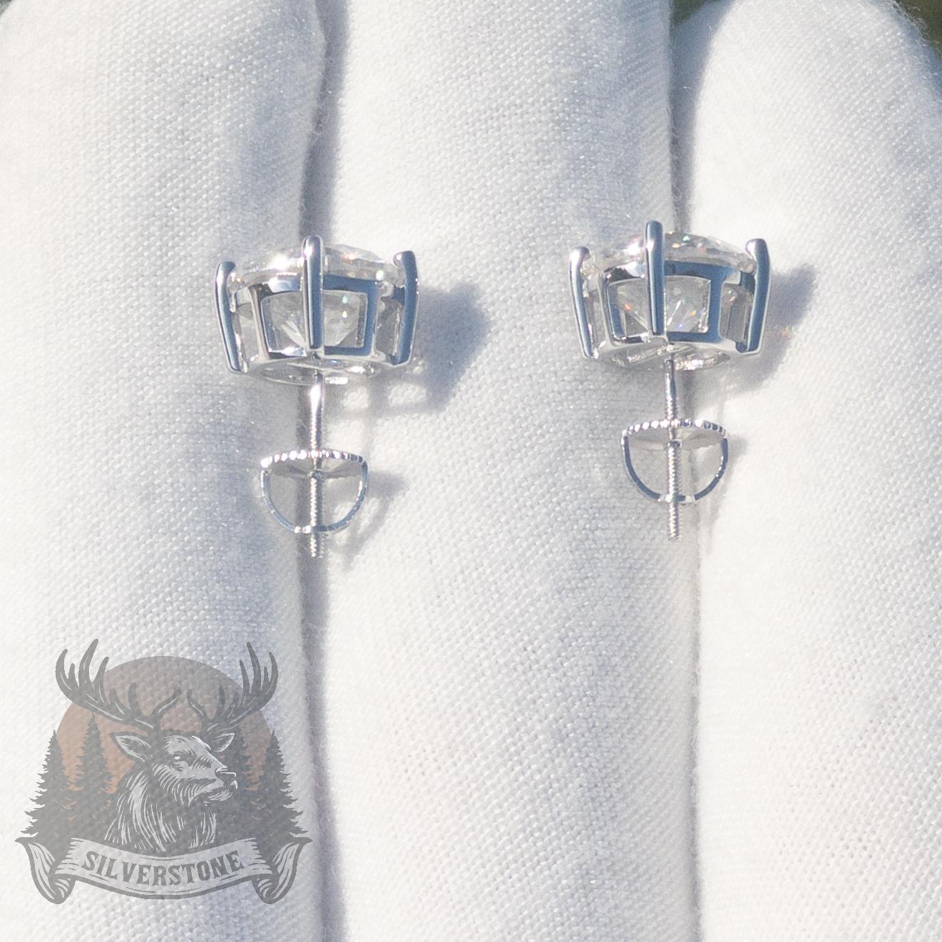 Moissanite Stud Earrings - 925 Sterling Silver