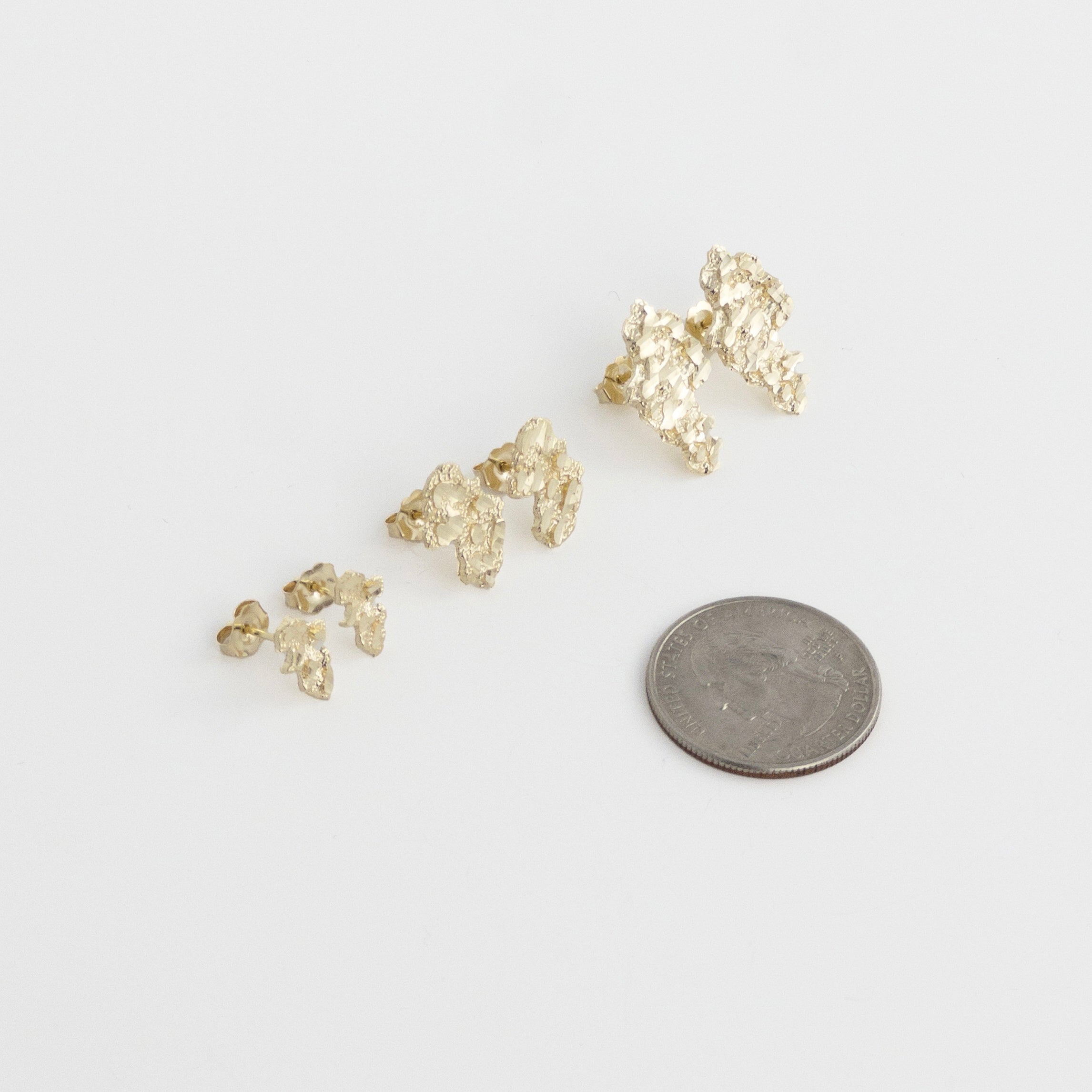 Nugget Earrings - 10K Gold