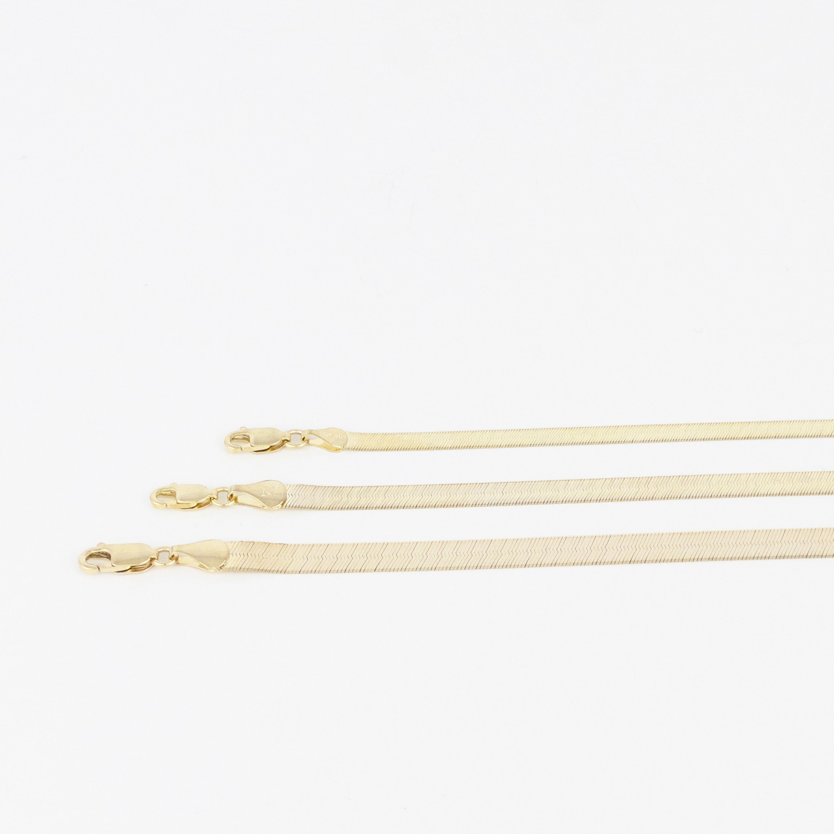 Herringbone Necklace - 10K Gold