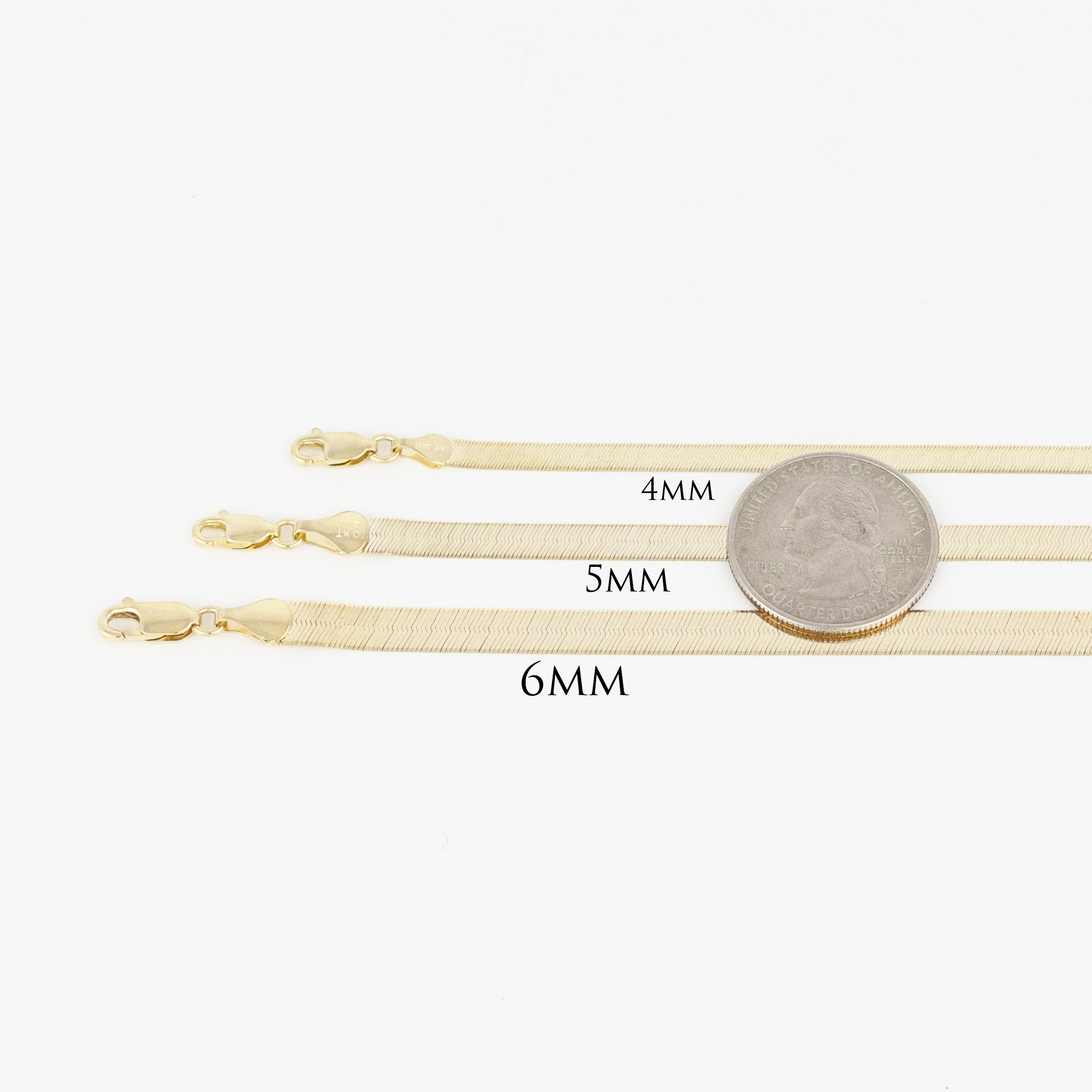 Herringbone Necklace - 10K Gold