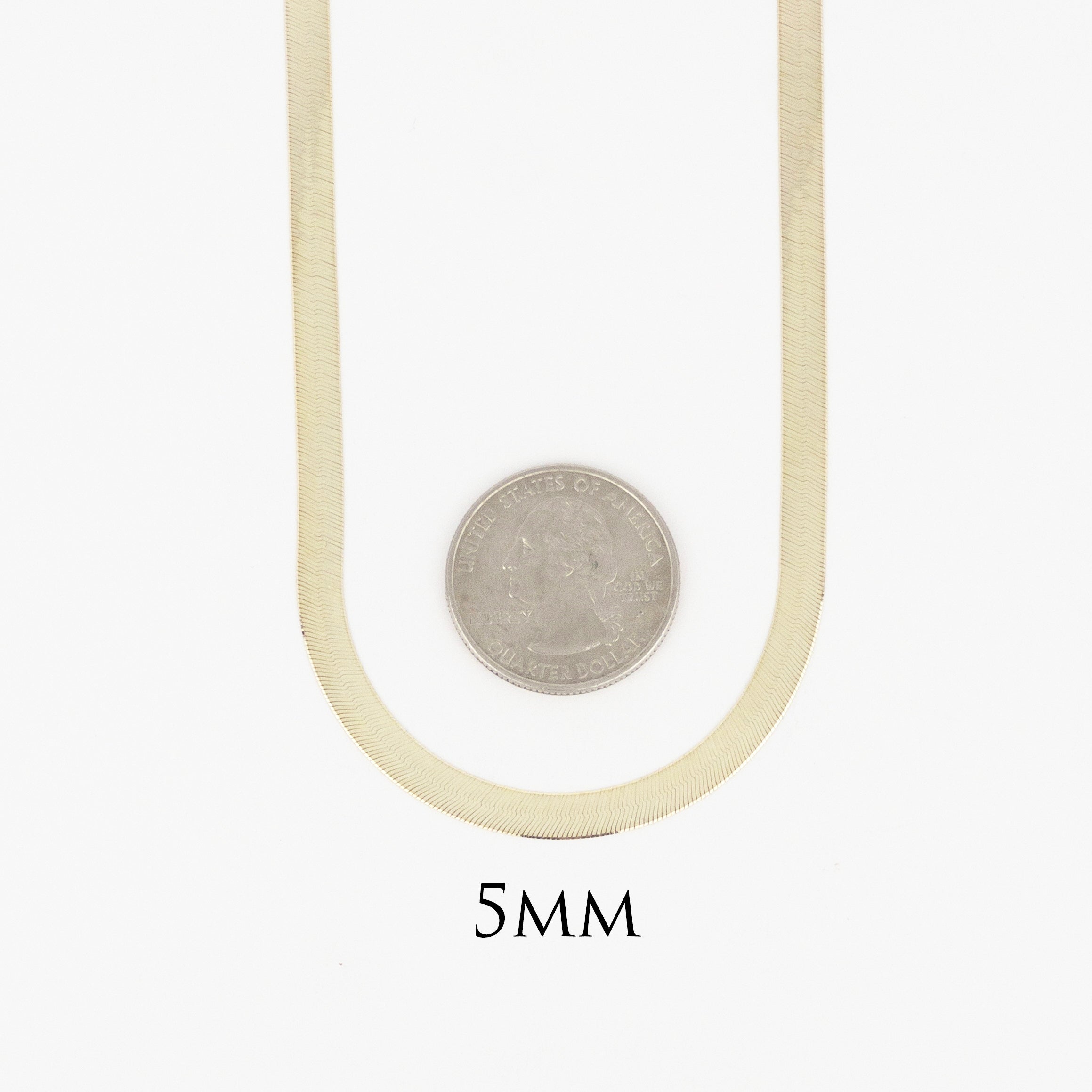 Herringbone Necklace - 10K Gold