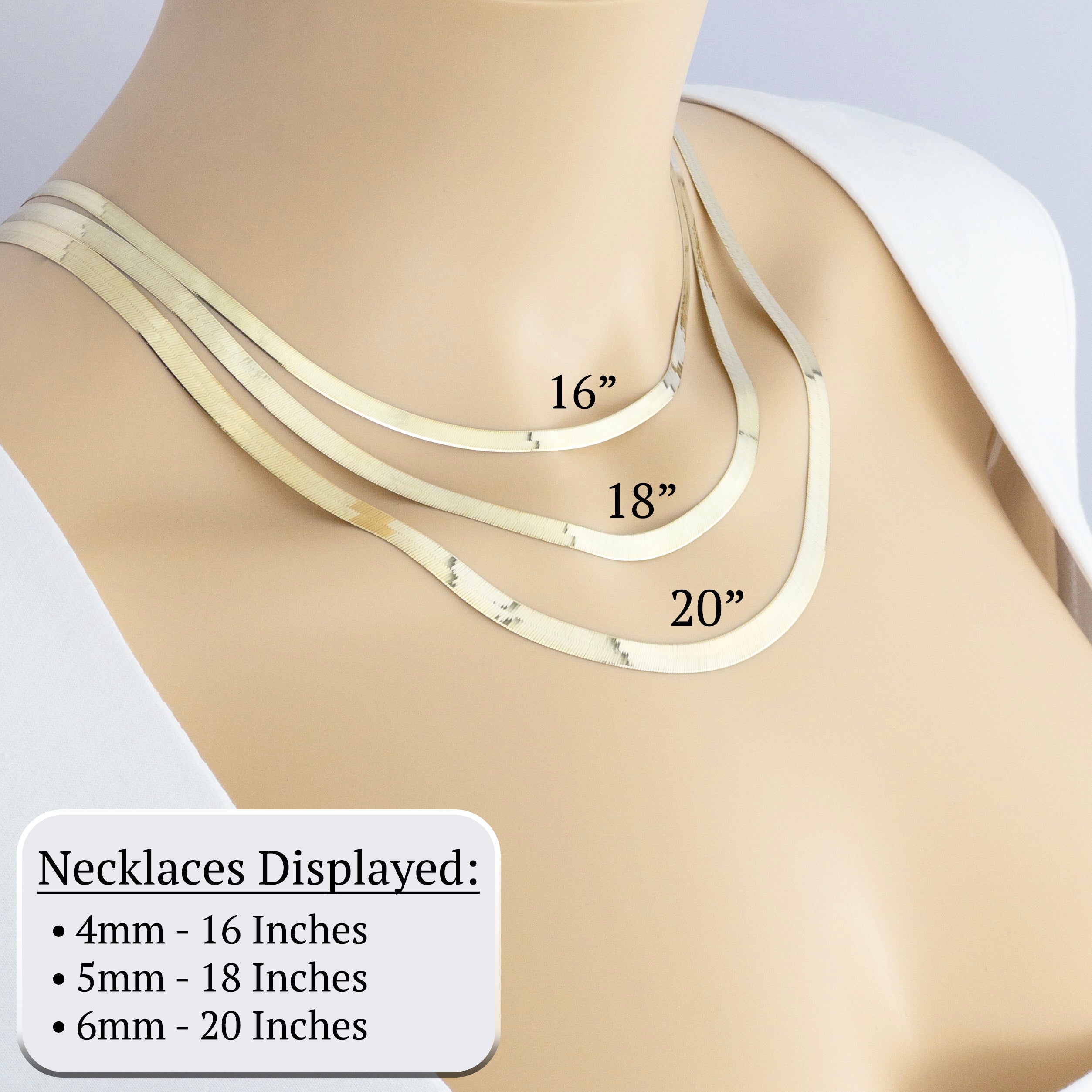 Herringbone Necklace - 10K Gold