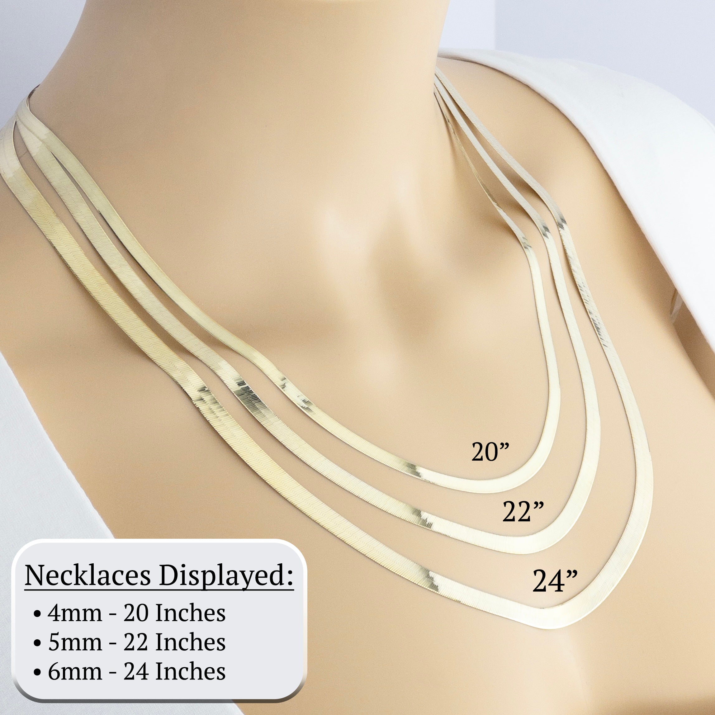 Herringbone Necklace - 10K Gold