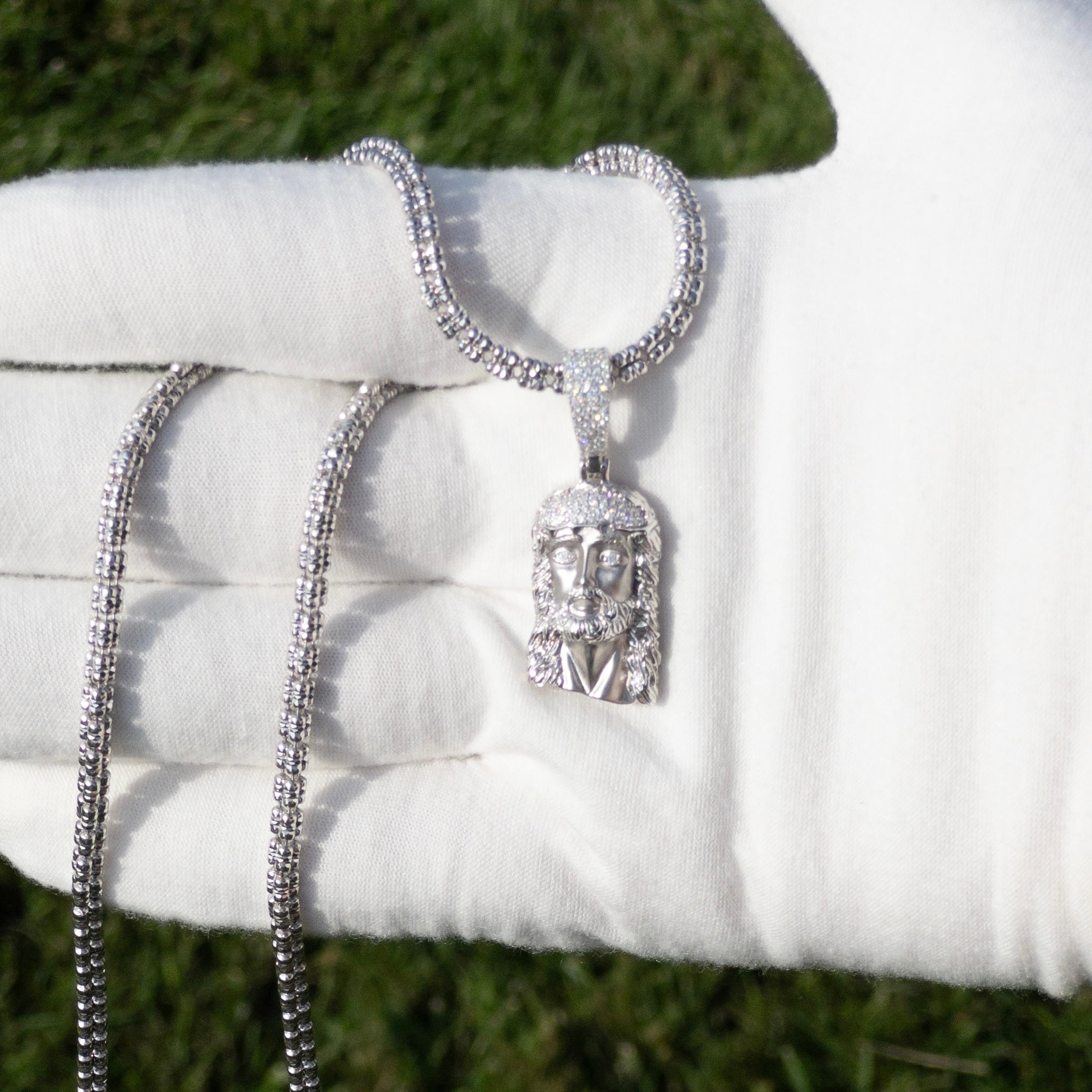 0.50ctw VVS1 Moissanite Jesus Pendant - 925 Sterling Silver