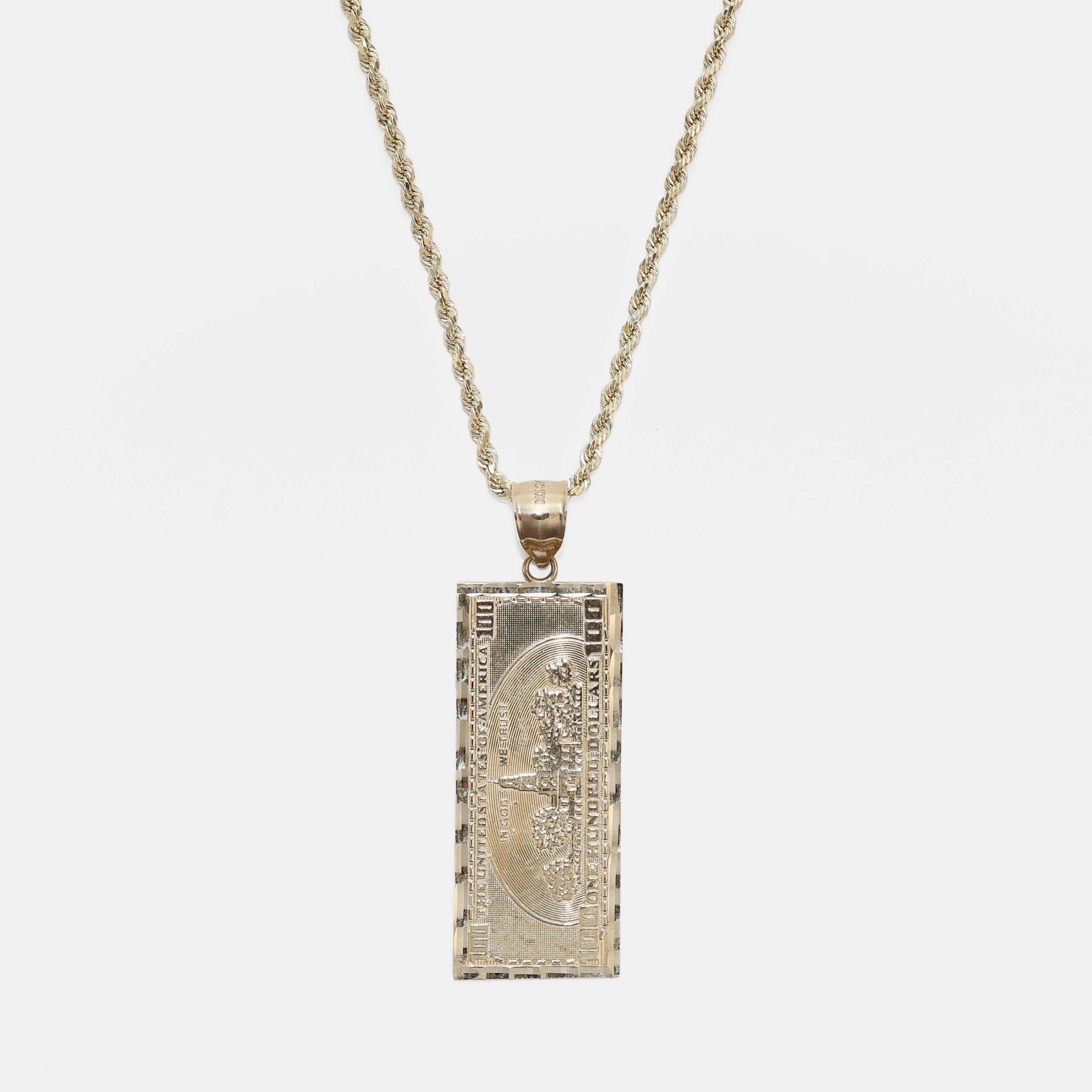$100 Bill Pendant - 10k Gold