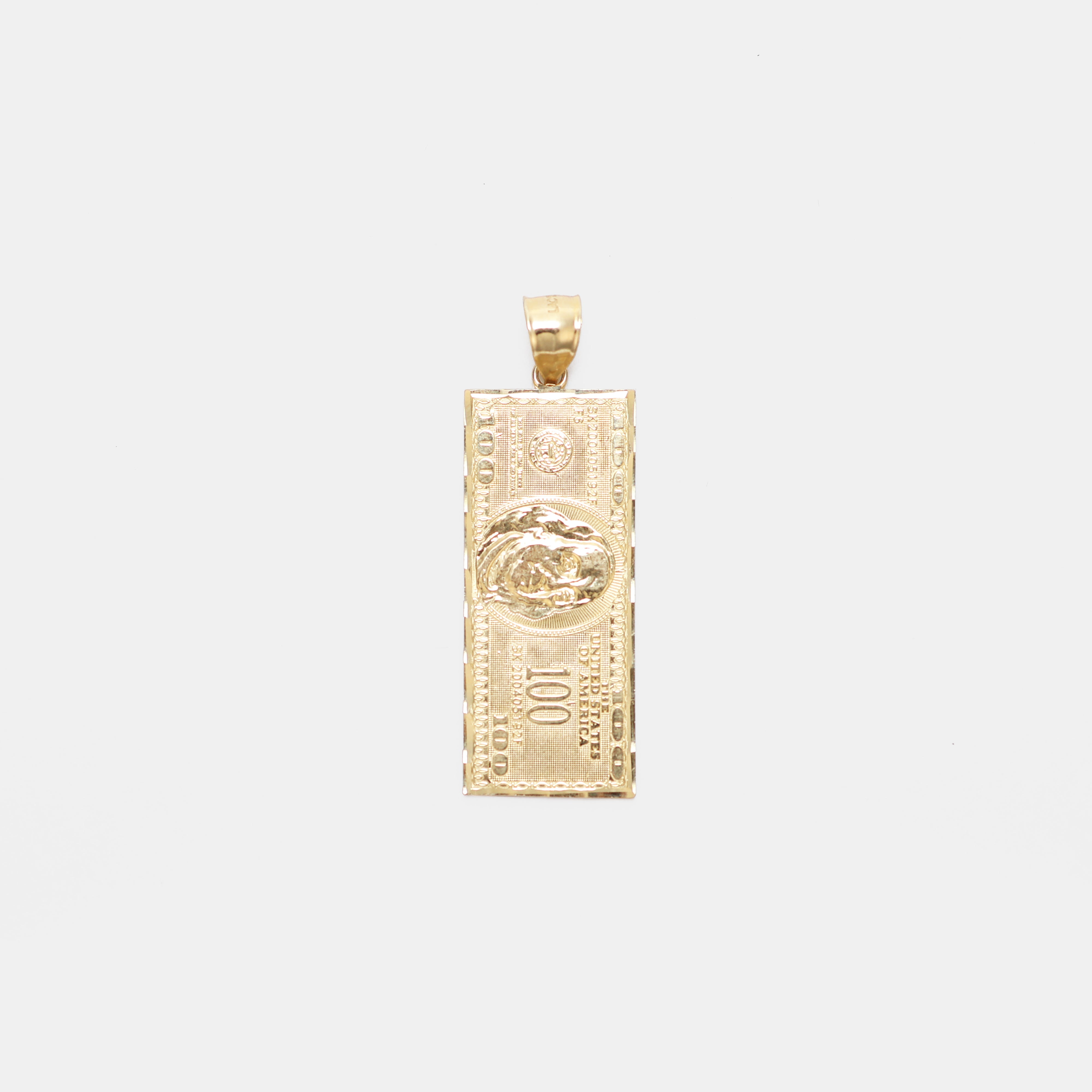$100 Bill Pendant - 10k Gold