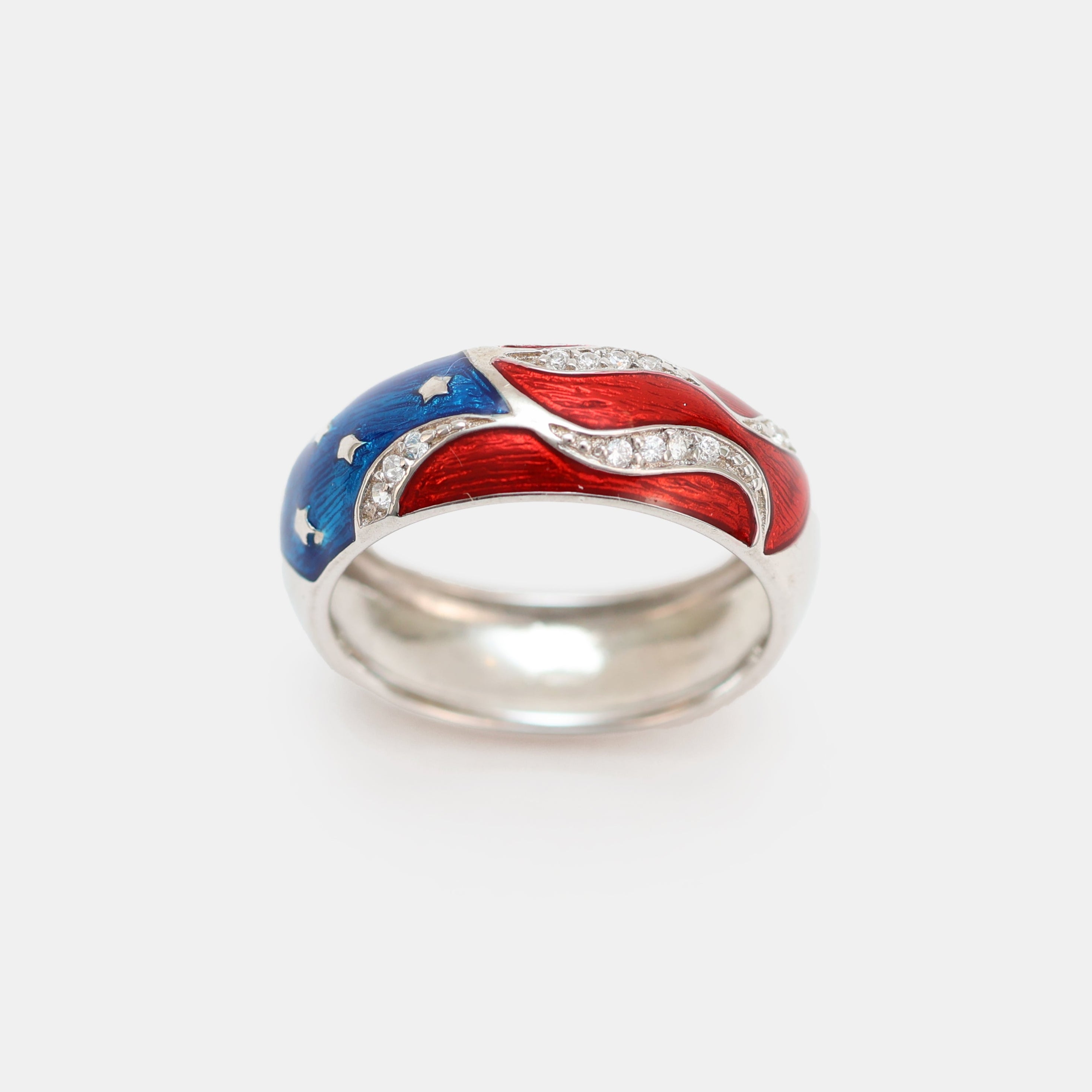 American Flag Ring - 925 Sterling Silver