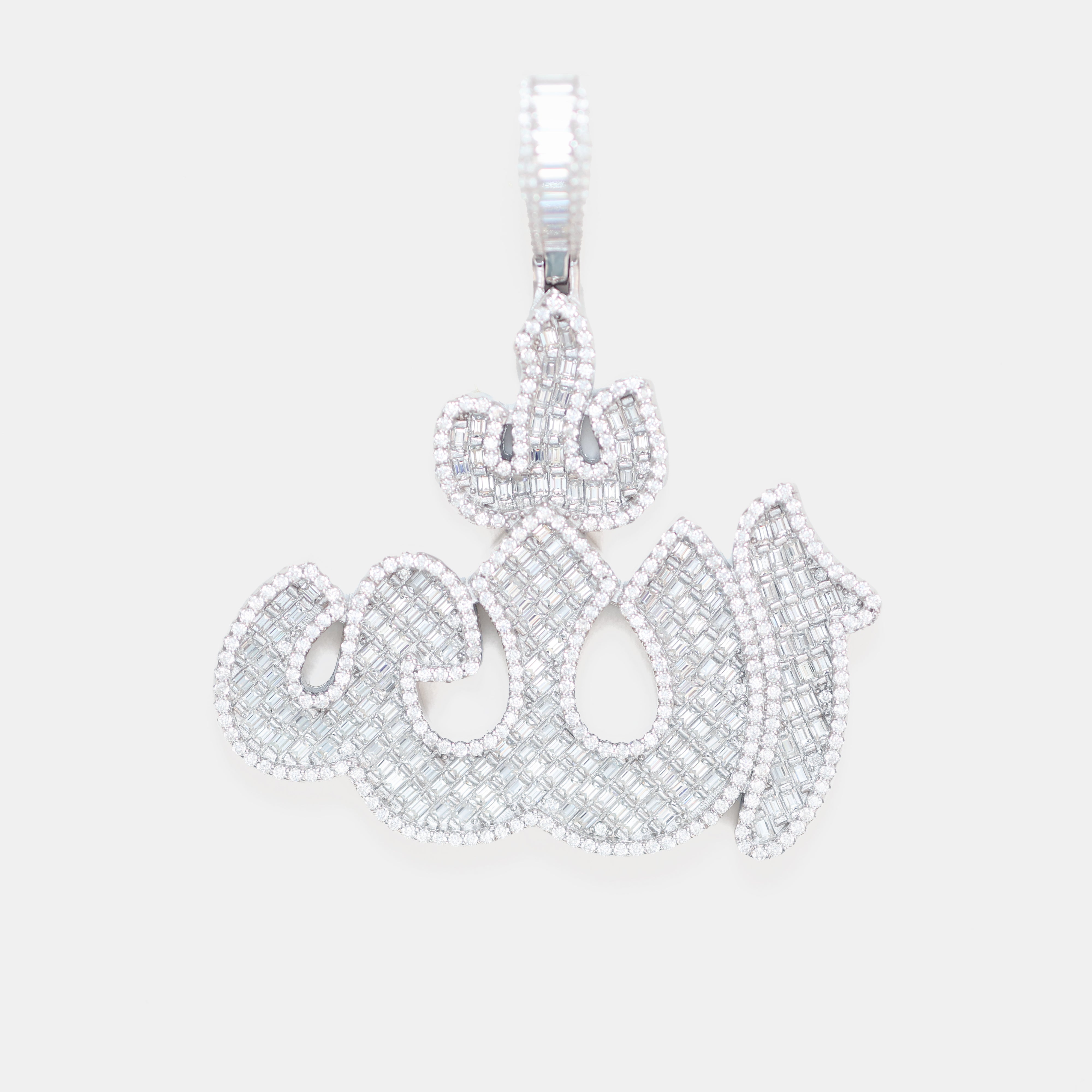 4.27ctw VVS1 Moissanite Allah Pendant - 925 Sterling Silver