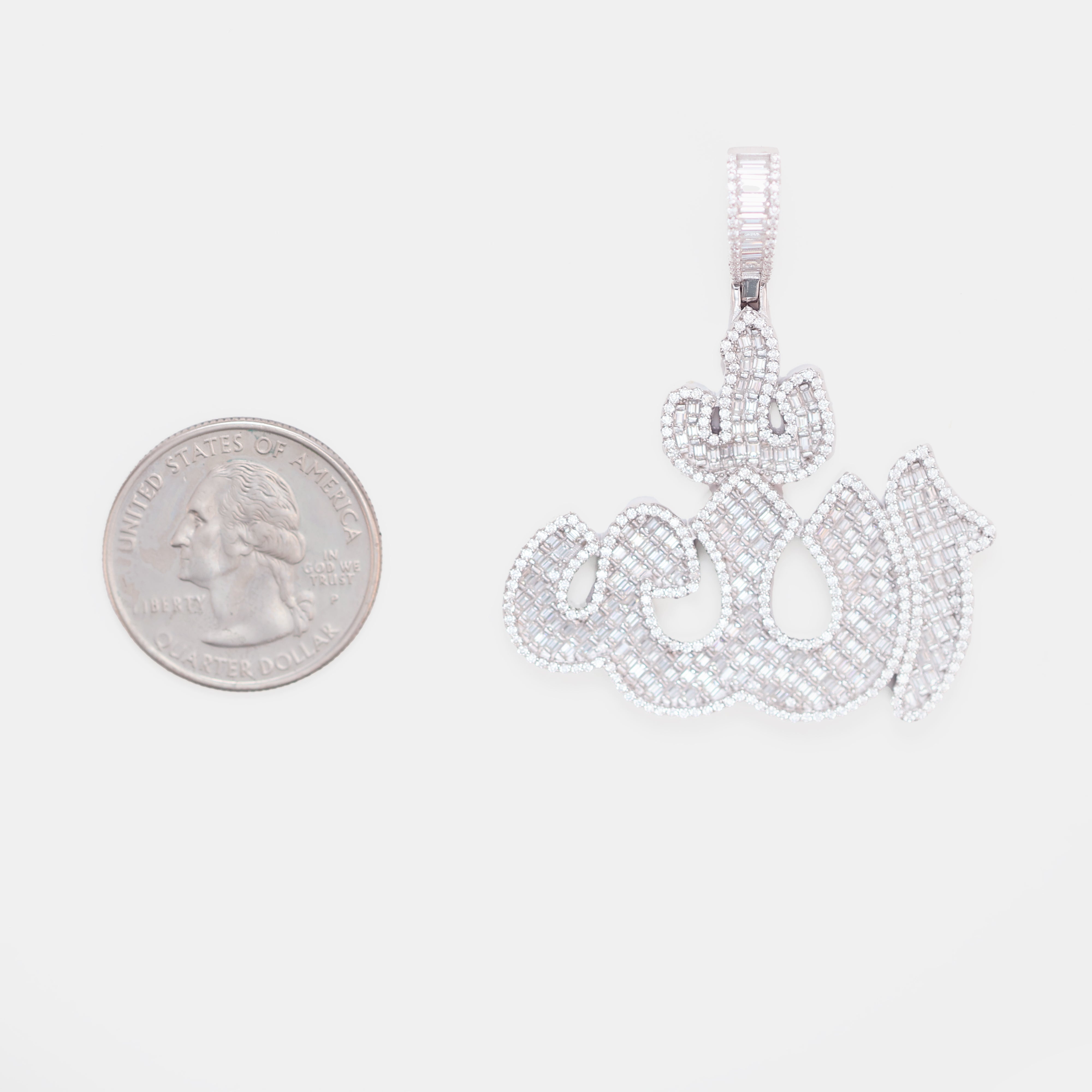 4.27ctw VVS1 Moissanite Allah Pendant - 925 Sterling Silver