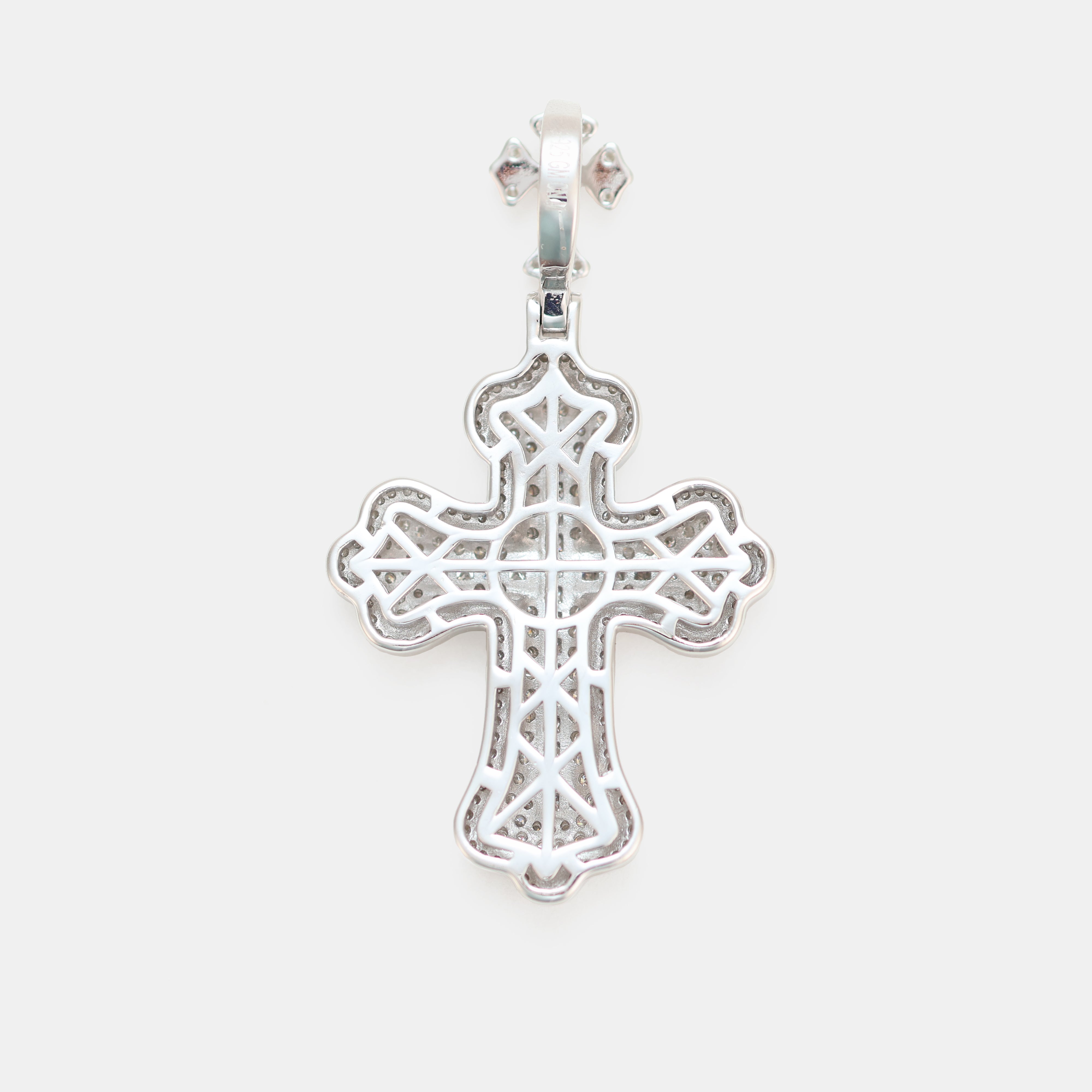 2.35ctw VVS1 Moissanite Cross Pendant - 925 Sterling Silver
