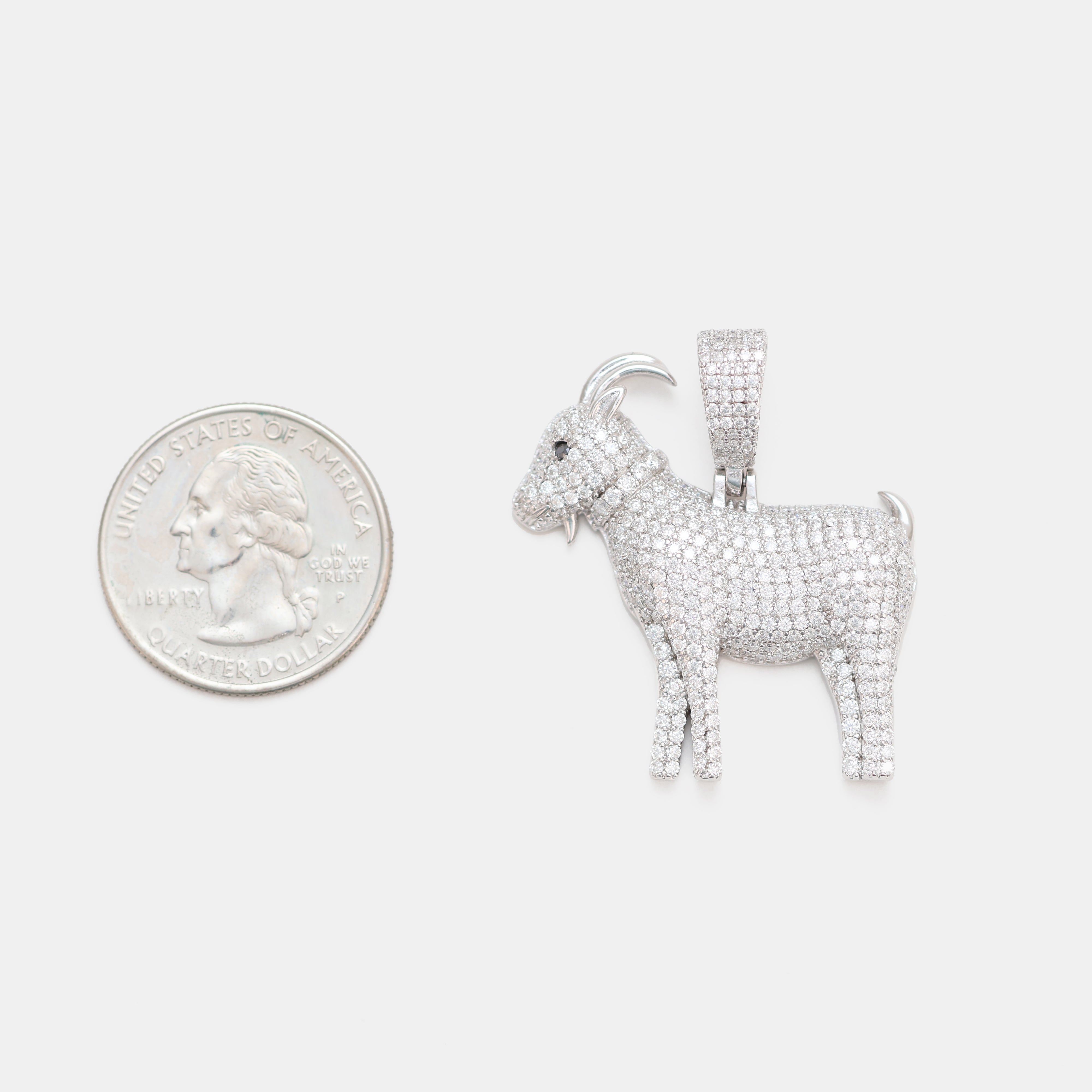 3.18ctw VVS1 Moissanite GOAT Pendant - 925 Sterling Silver