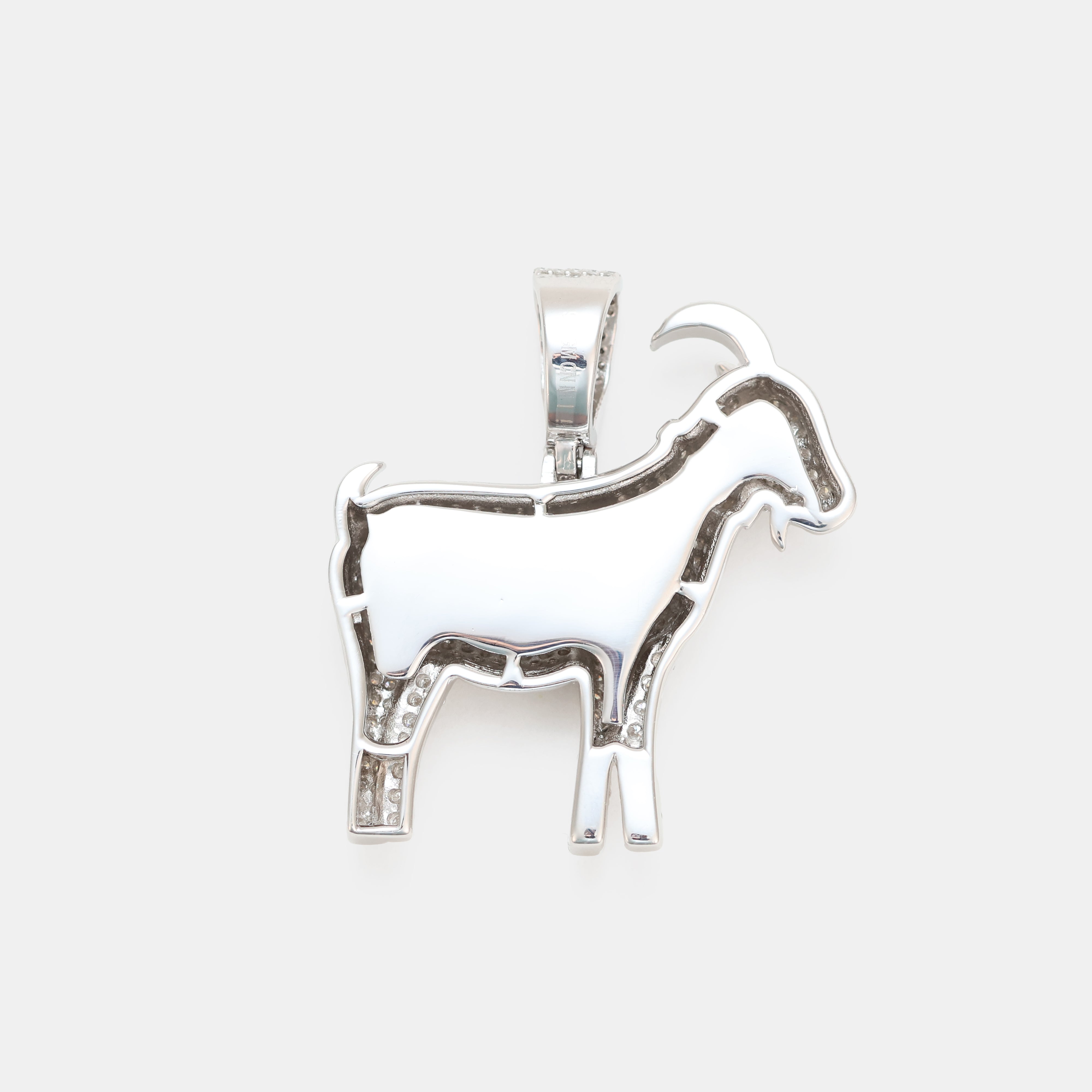 3.18ctw VVS1 Moissanite GOAT Pendant - 925 Sterling Silver