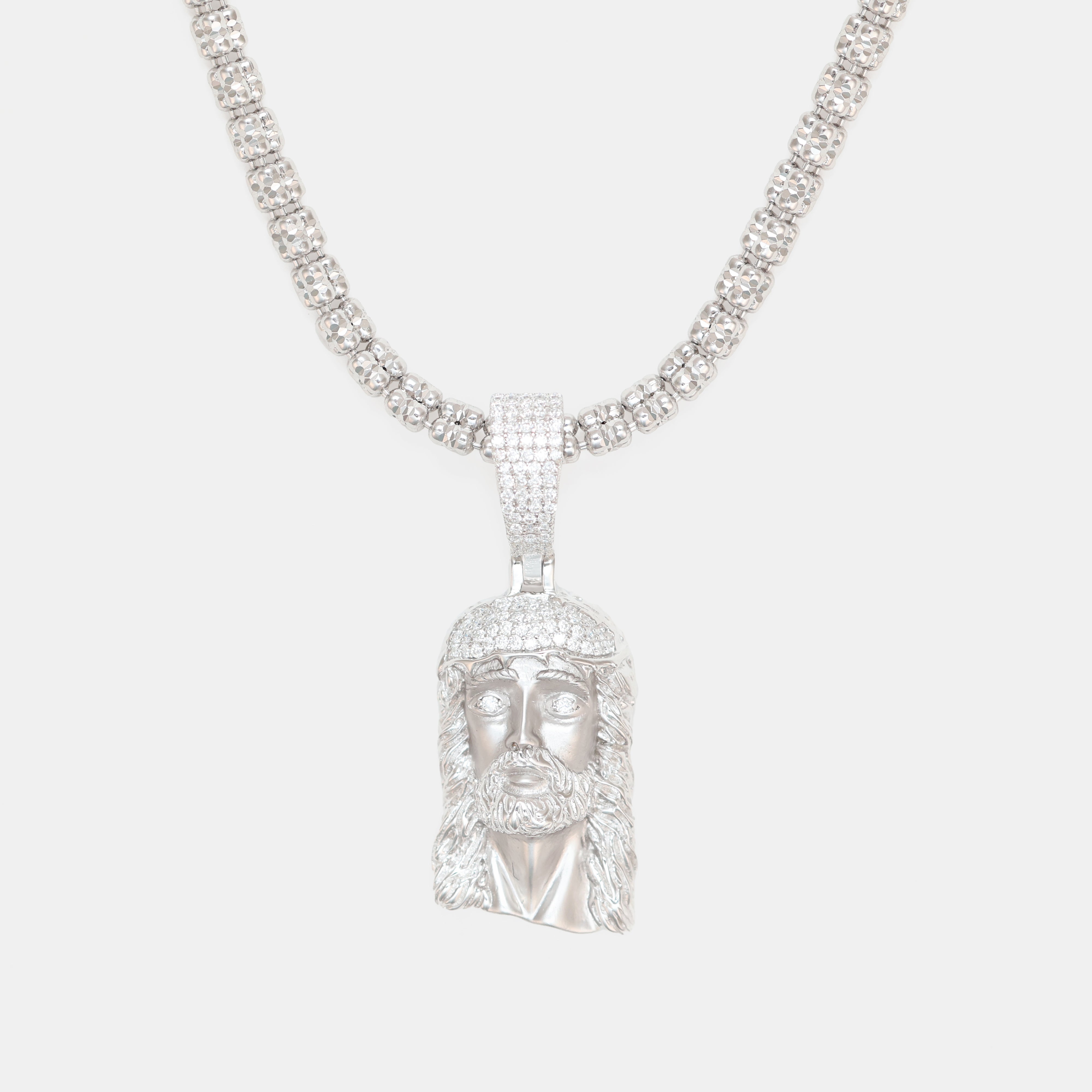0.50ctw VVS1 Moissanite Jesus Pendant - 925 Sterling Silver