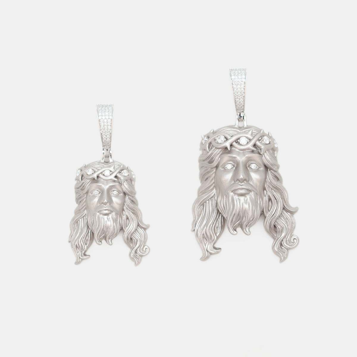 0.54ctw VVS1 Moissanite Jesus Head Pendant - 925 Sterling Silver