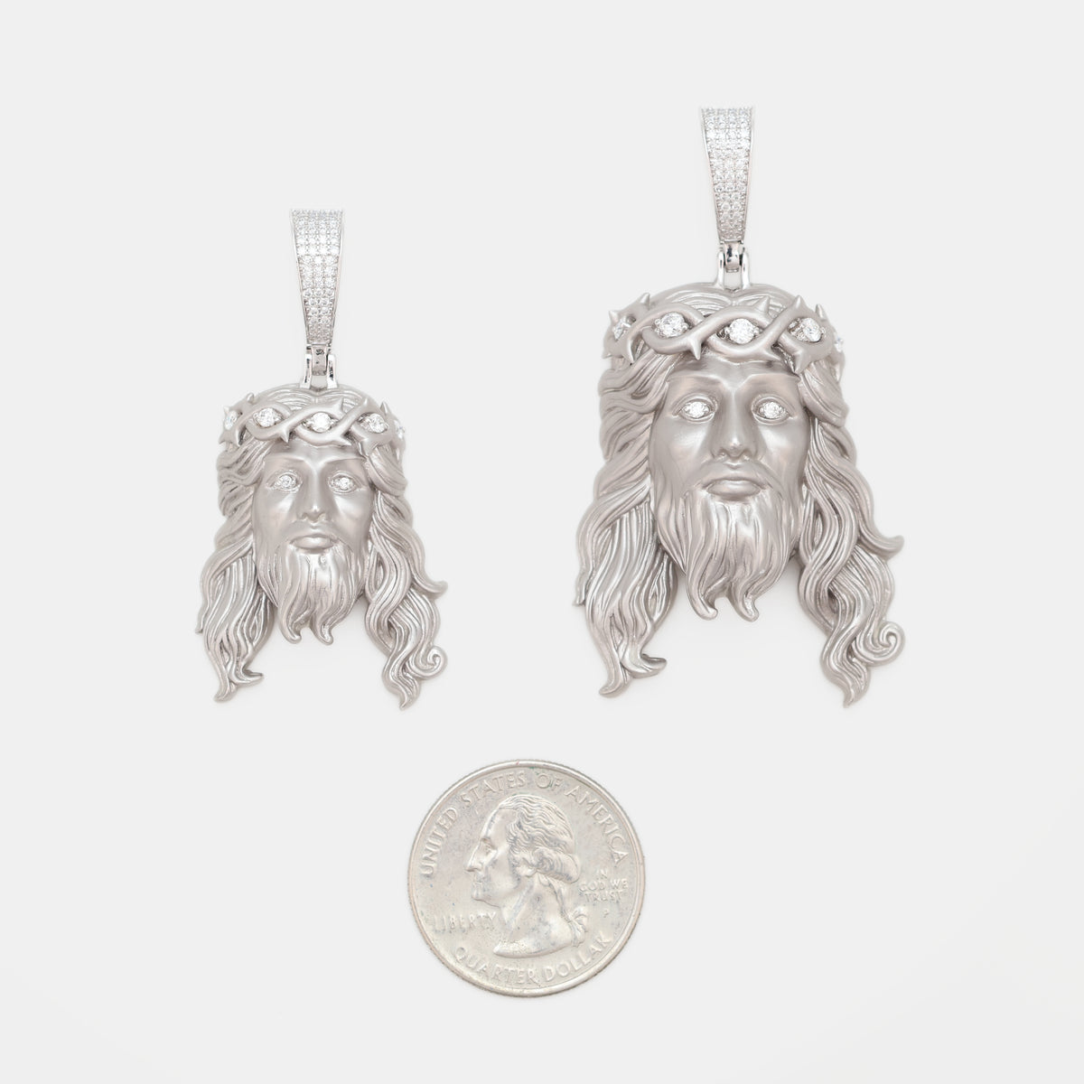 0.54ctw VVS1 Moissanite Jesus Head Pendant - 925 Sterling Silver