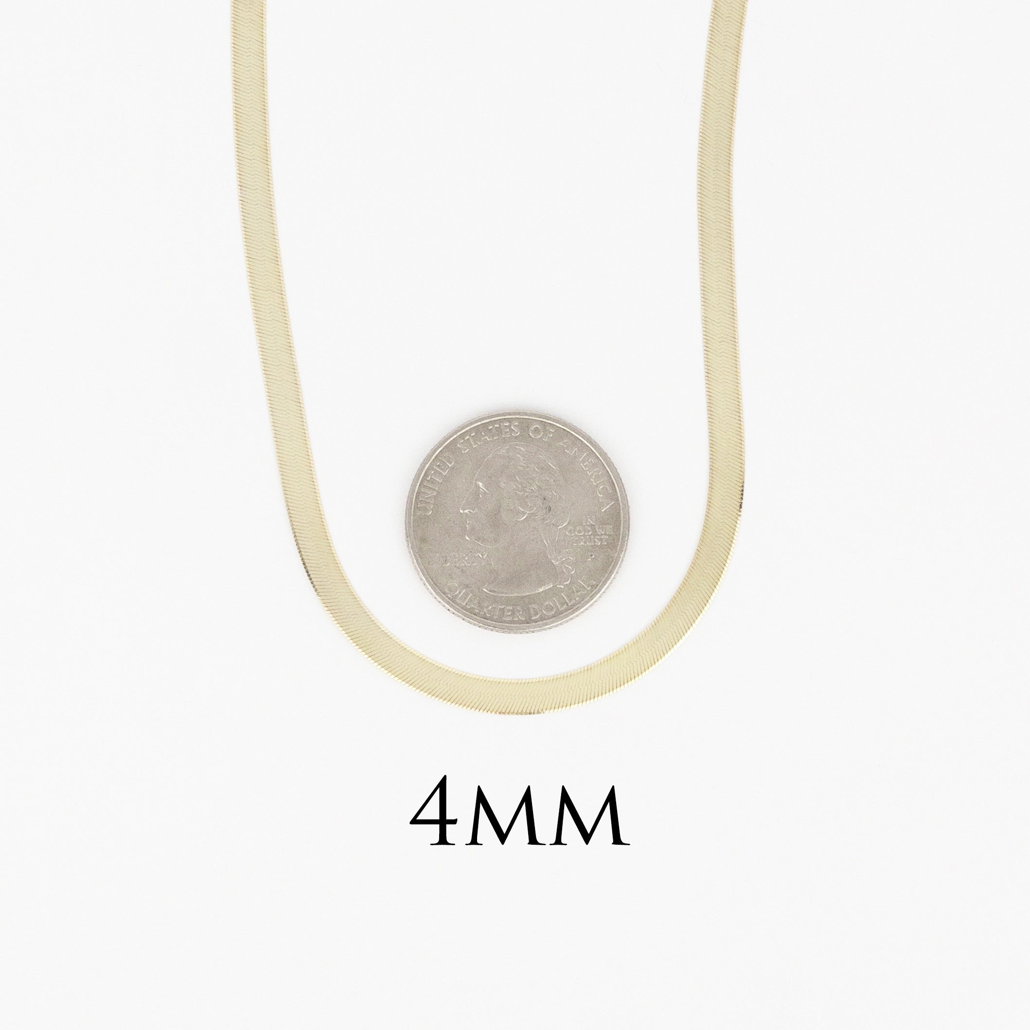 Herringbone Necklace - 10K Gold