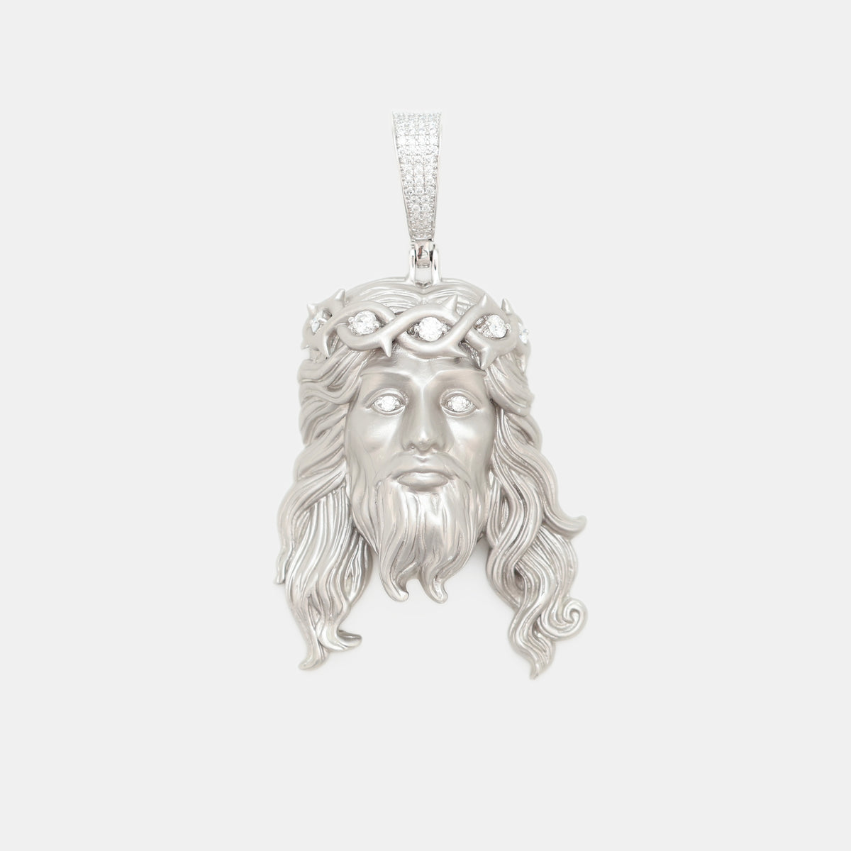 0.54ctw VVS1 Moissanite Jesus Head Pendant - 925 Sterling Silver