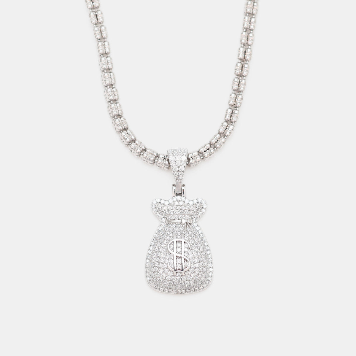 1.69ctw VVS1 Moissanite Money Bag Pendant - 925 Sterling Silver